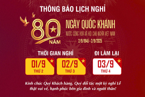 THÔNG BÁO LỊCH NGHỈ LỄ QUỐC KHÁNH 02/9/2025